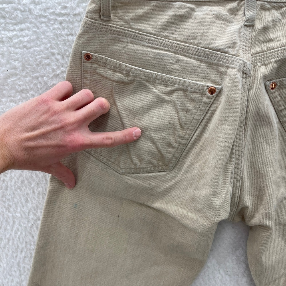 Grease Point Workwear Pants Mens 30x32* Beige Double Knee Selvedge Workwear USA - Picture 16 of 16